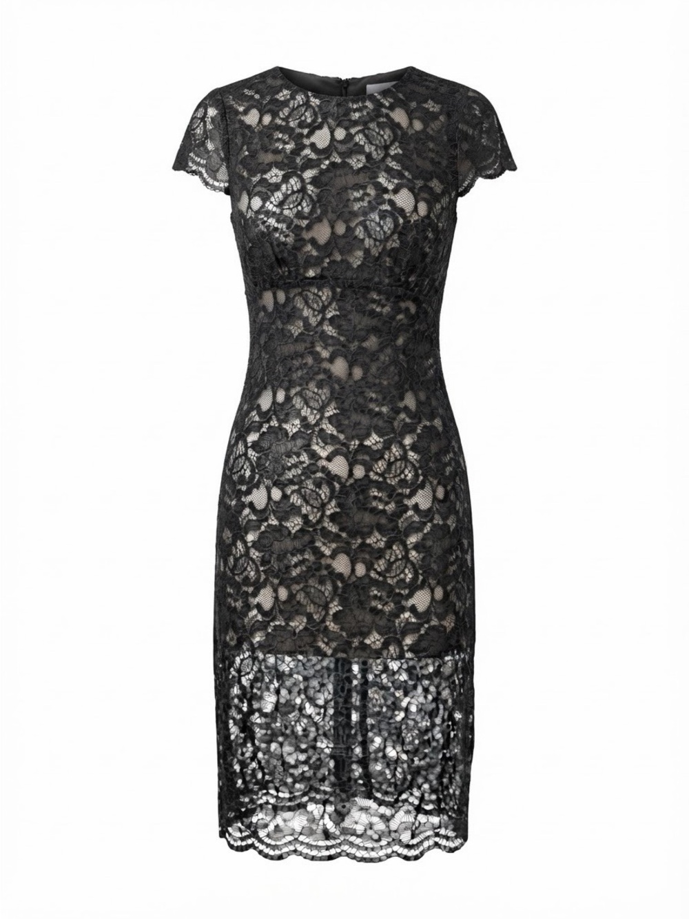 L'AGENCE Black and Metallic floral Silk and Lace Midi Cocktail Dress- Stunning!
